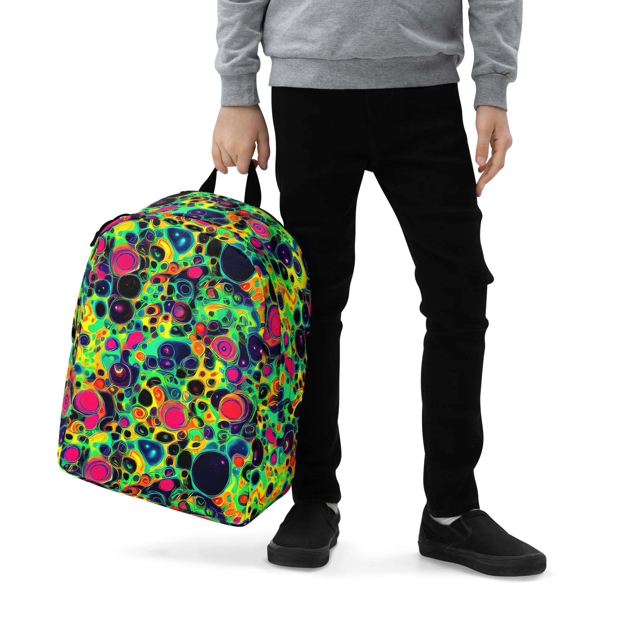 Vivid Spill on Minimalist Backpack — Zoomed-in