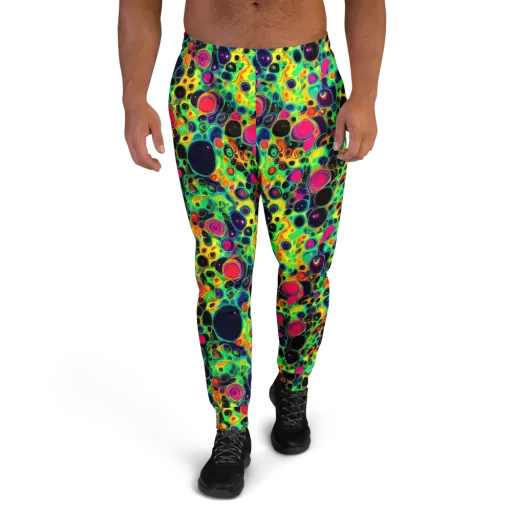Vivid Spill on a Men's Joggers