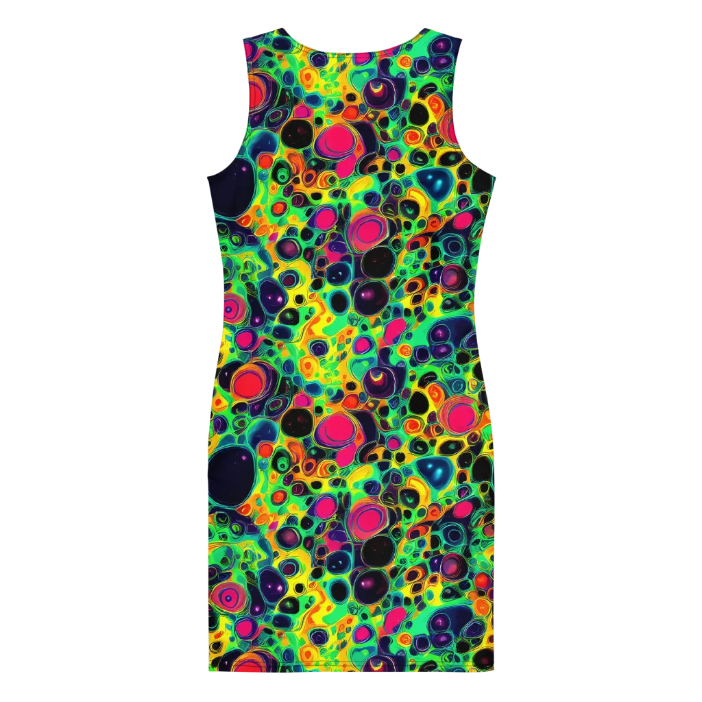 Vivid Spill on Bodycon Dress — Back