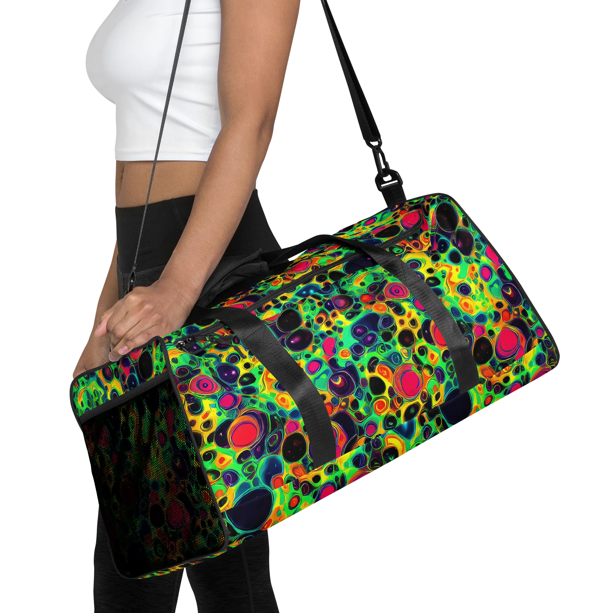 Vivid Spill on Duffle Bag — Front