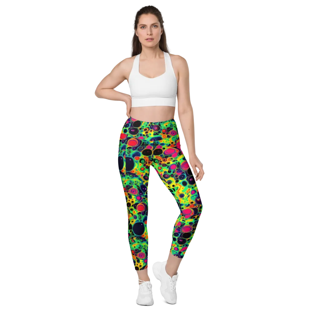 Vivid Spill on Leggings with Pockets — Front
