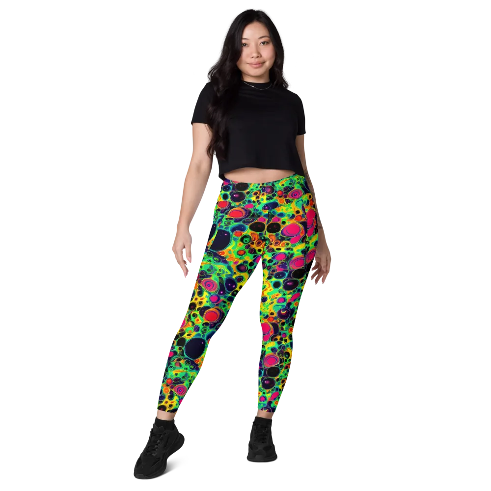 Vivid Spill on Leggings with Pockets — Front