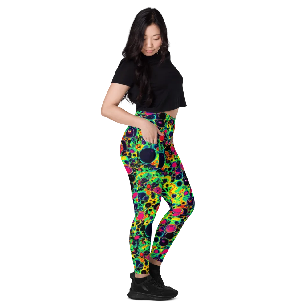 Vivid Spill on Leggings with Pockets — Right