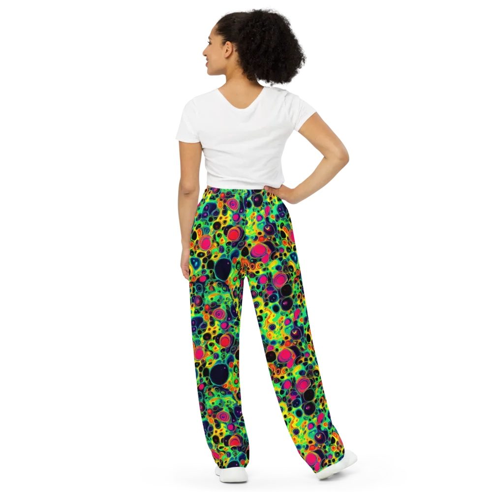 Vivid Spill on Wide-Leg Pants — Back