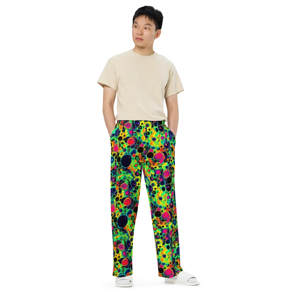 Vivid Spill on Wide-Leg Pants — Front