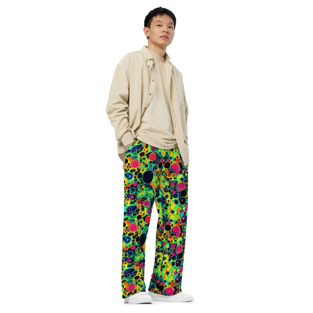 Vivid Spill on Wide-Leg Pants — Right Front