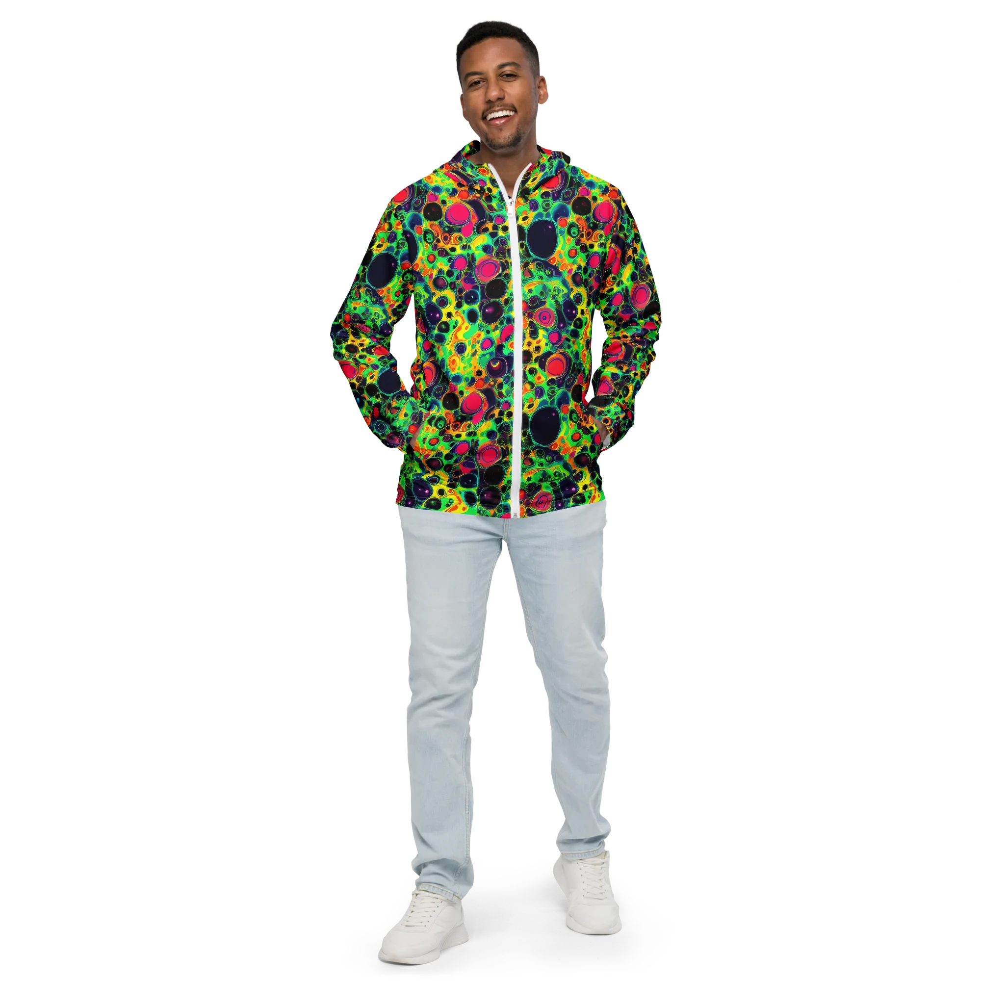 Vivid Spill on Men's Windbreaker — Front