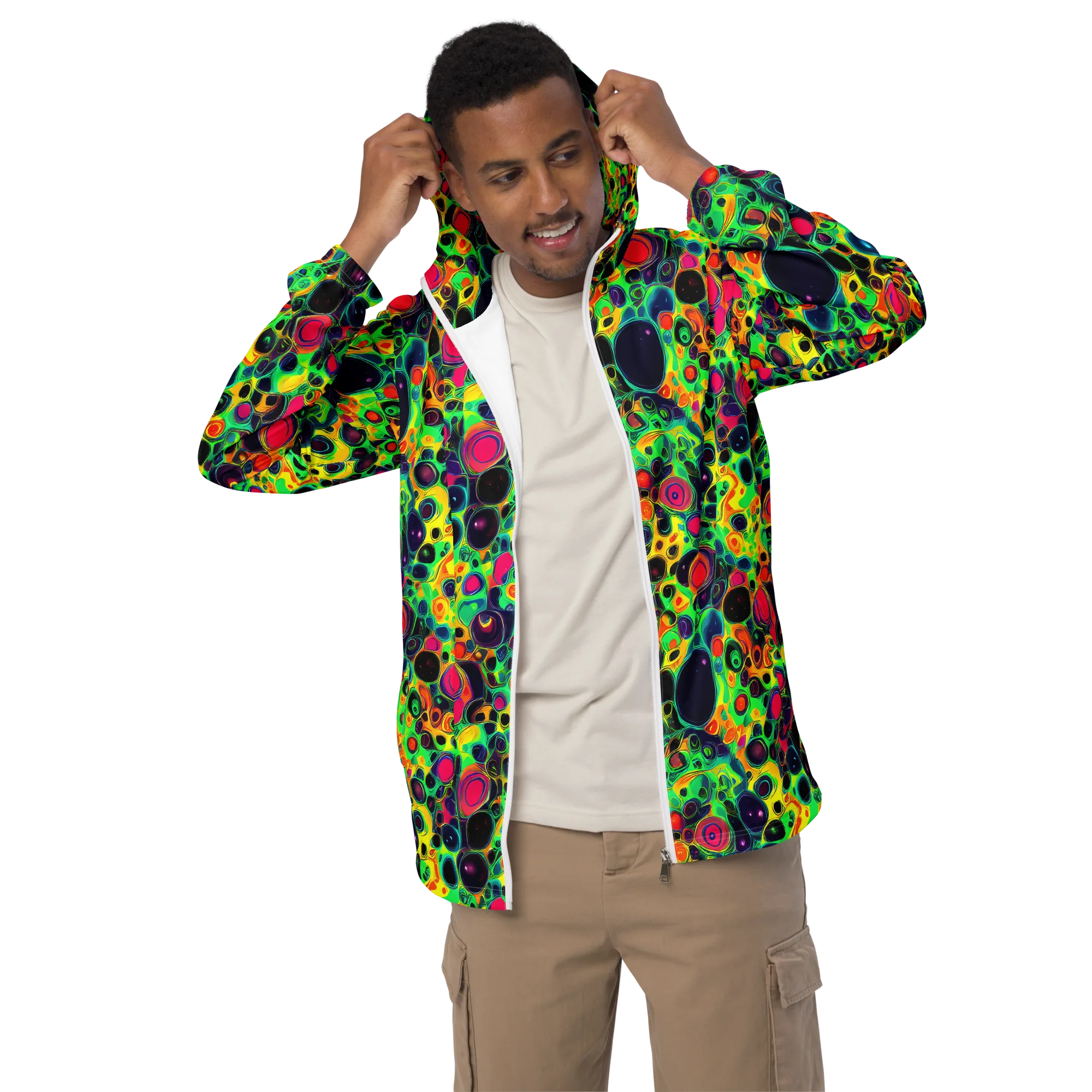 Vivid Spill on Men's Windbreaker — Front