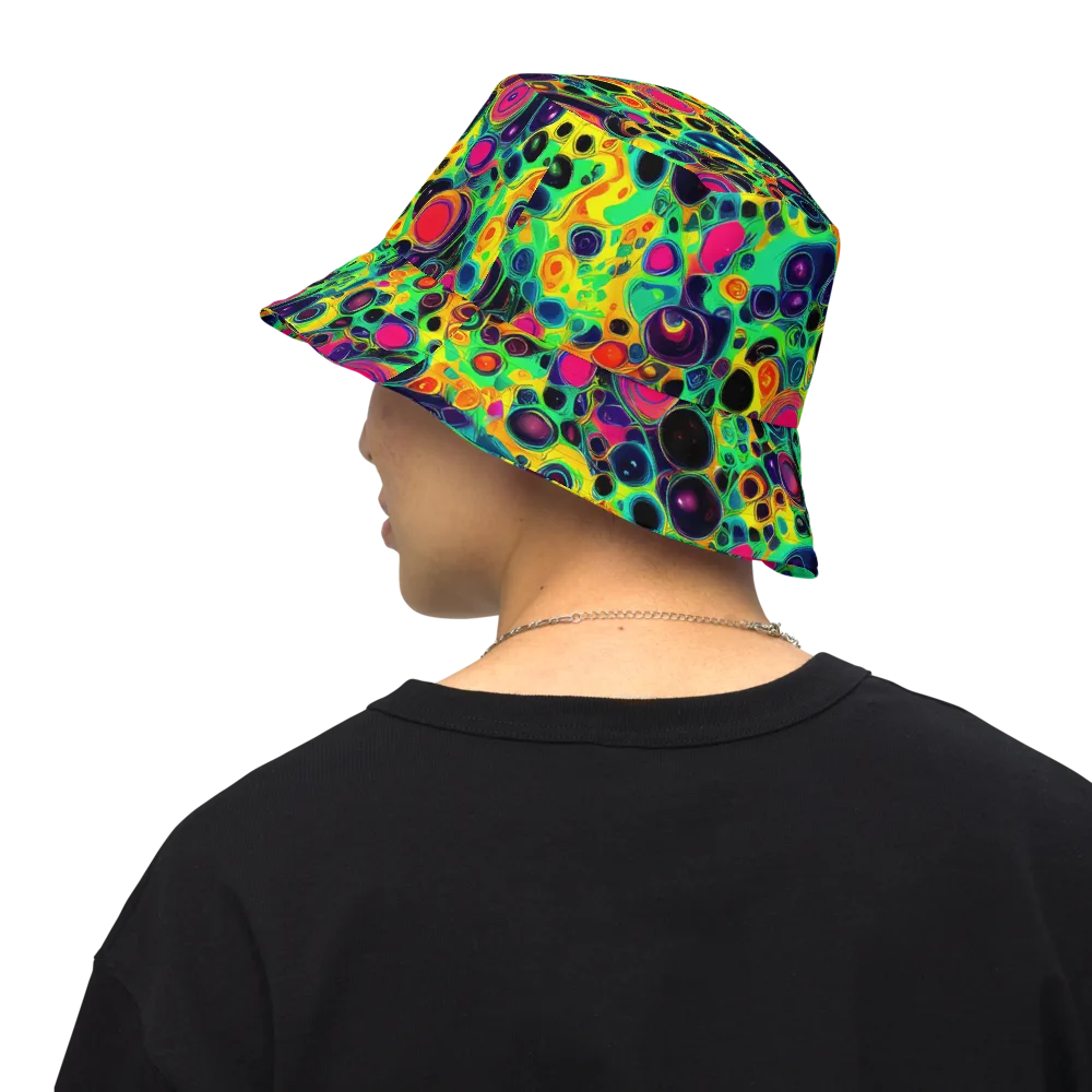 Vivid Spill on Reversible Bucket Hat — Back Inside