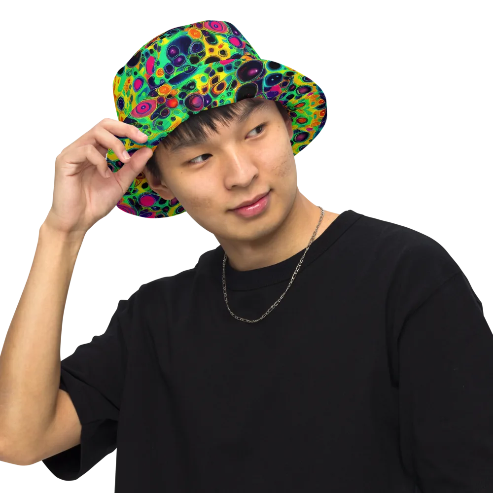 Vivid Spill on Reversible Bucket Hat — Front Inside