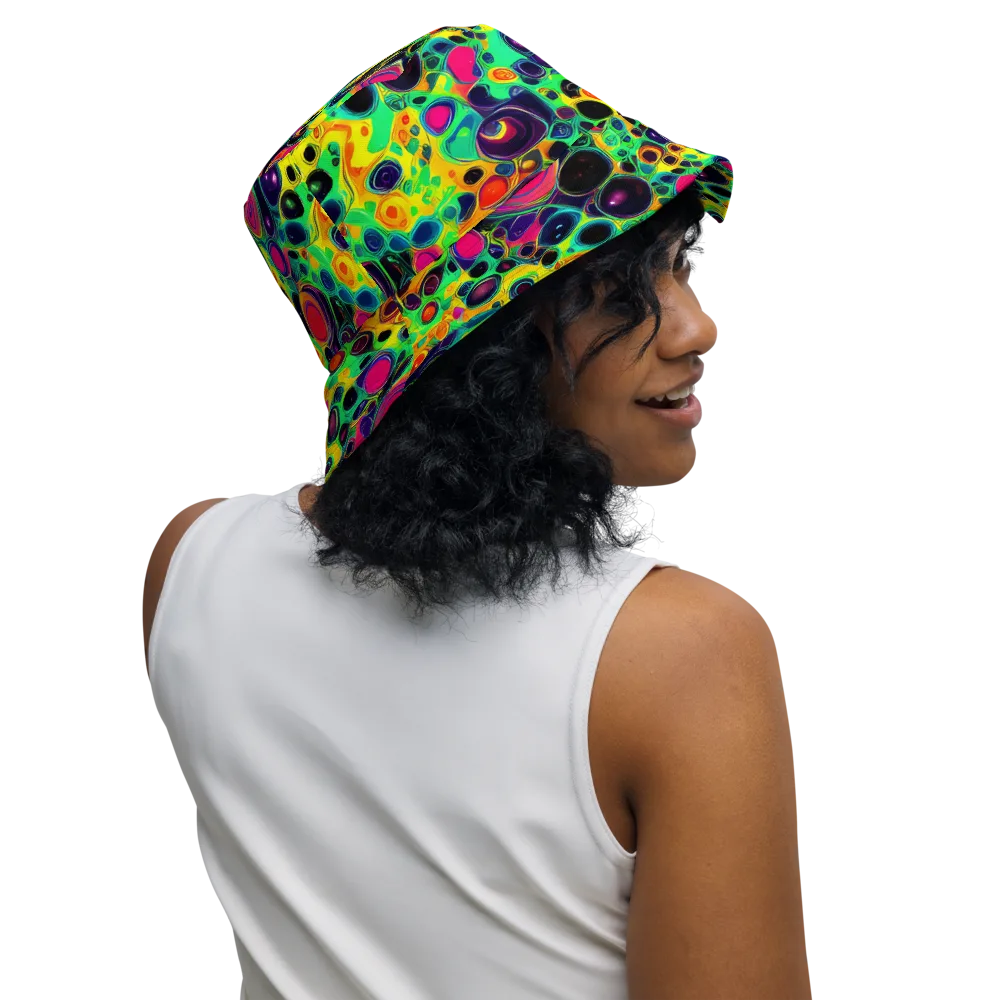 Vivid Spill on Reversible Bucket Hat — Right Outside