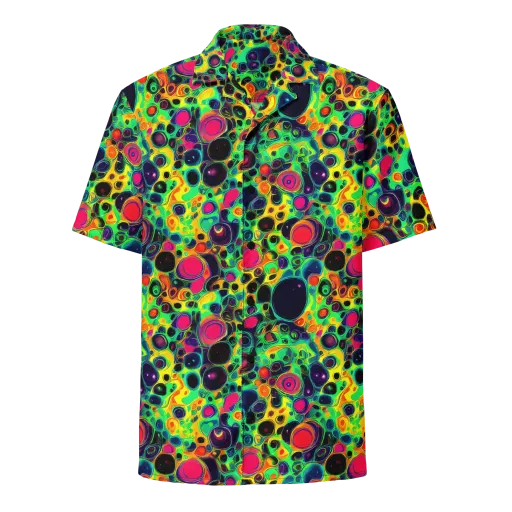 Vivid Spill on a Button Shirt