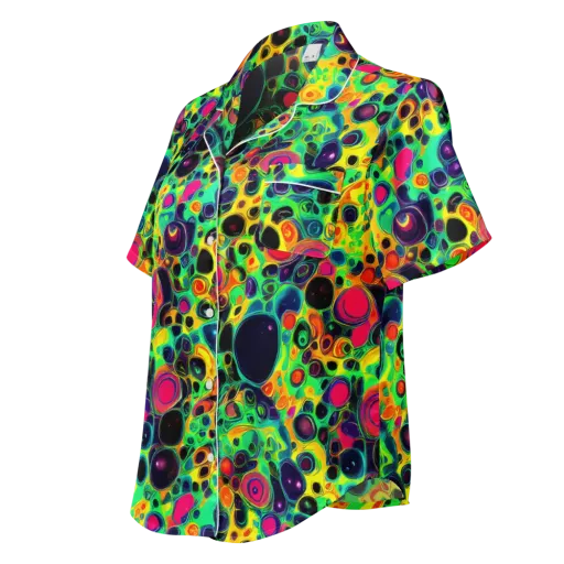 Vivid Spill on a Women's Short Sleeve Pajama Top