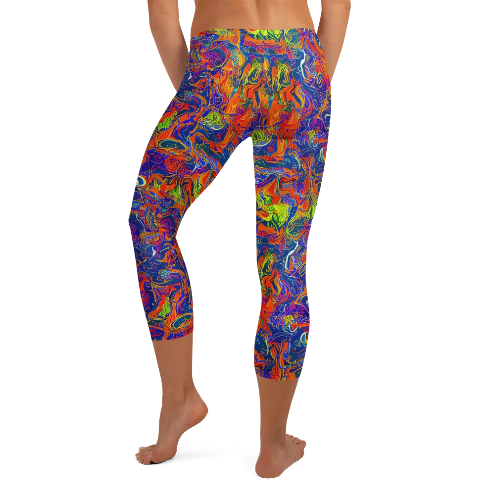 Flame Circuit on Capri Leggings — Back
