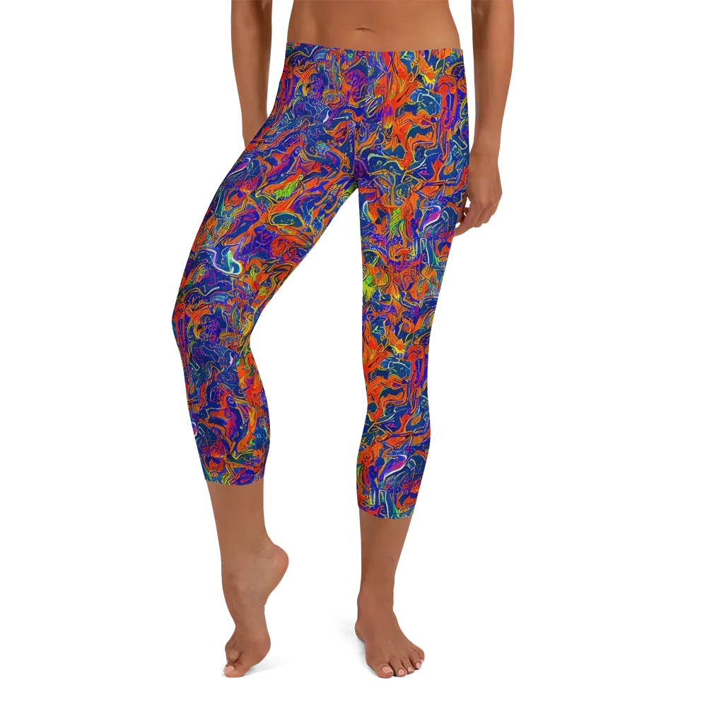 Flame Circuit on Capri Leggings — Front