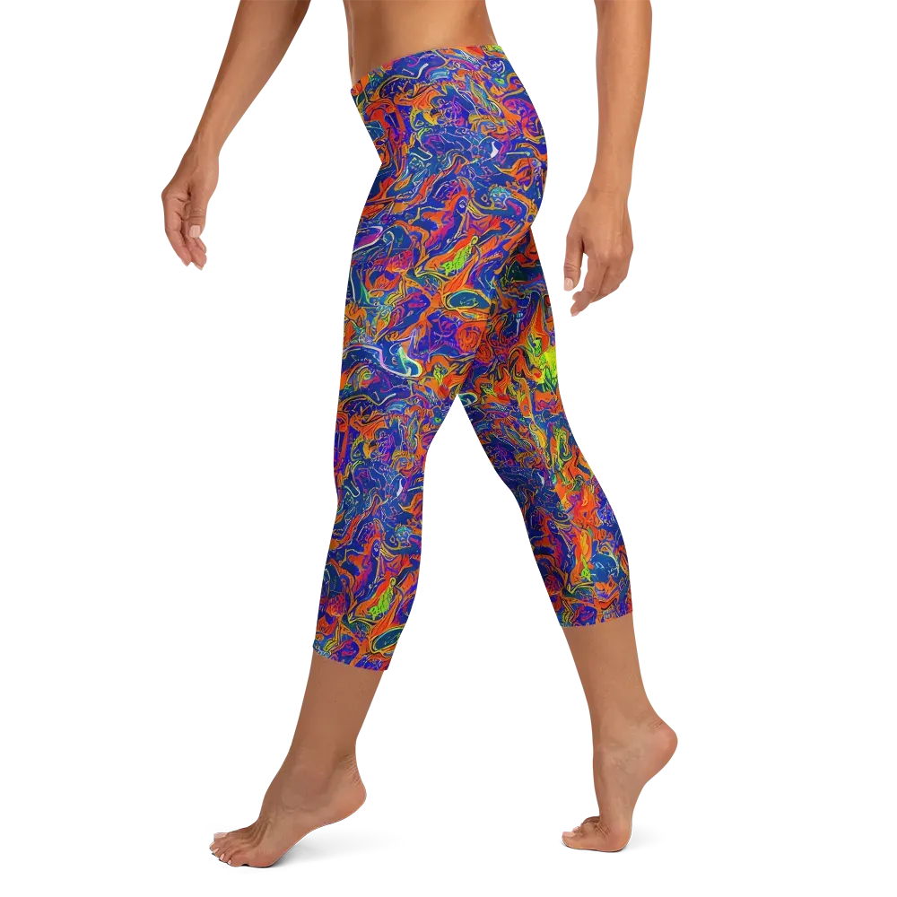 Flame Circuit on Capri Leggings — Left