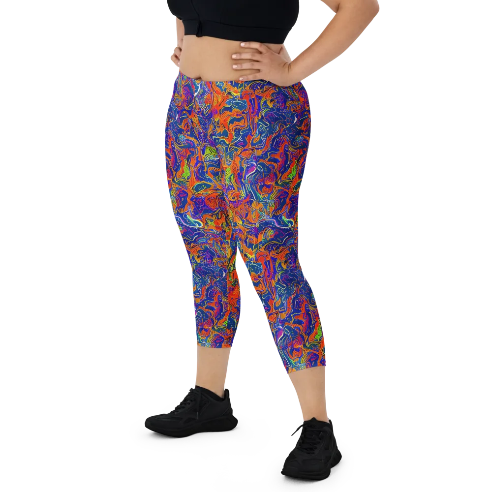Flame Circuit on Capri Leggings — Front