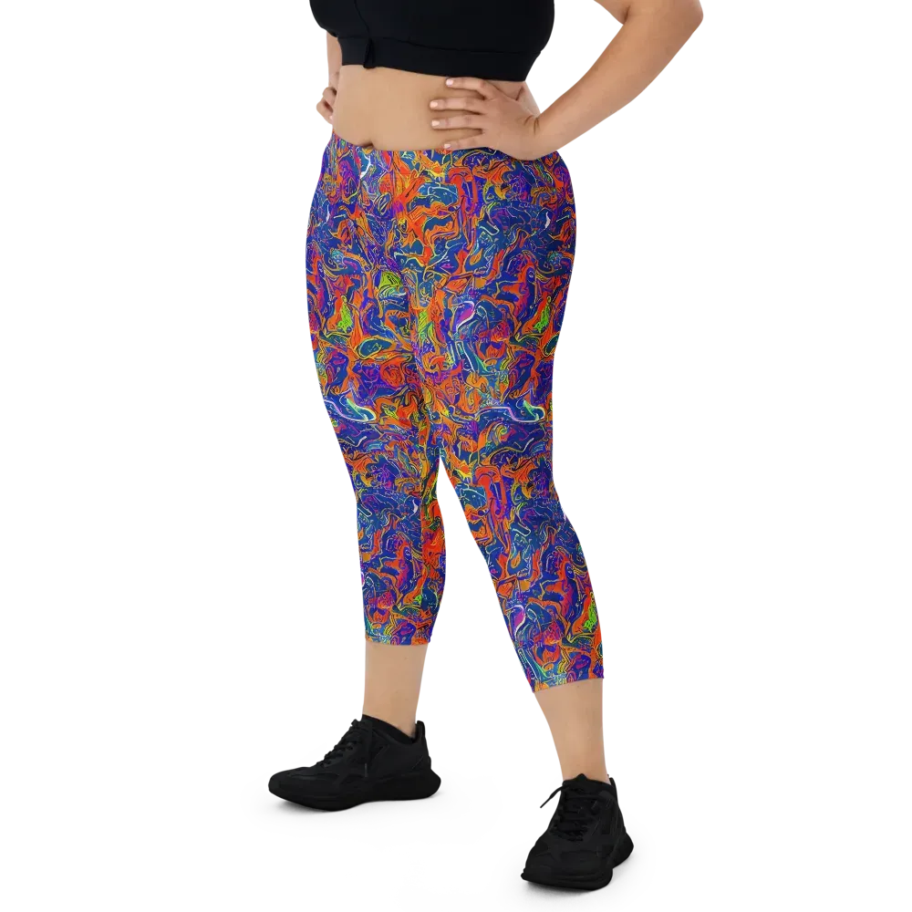 Flame Circuit on Capri Leggings — Front