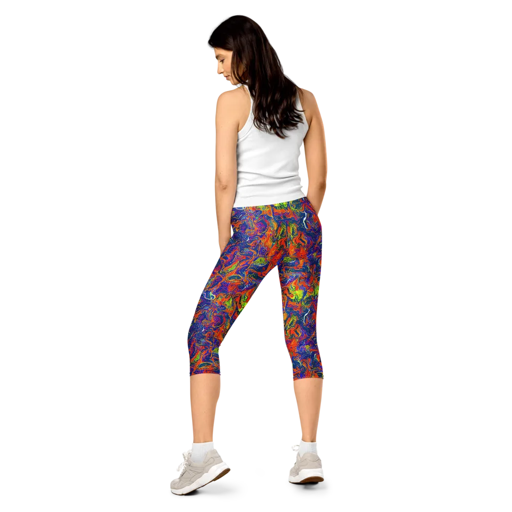 Flame Circuit on Capri Leggings — Back