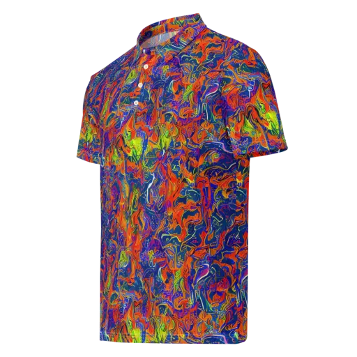 Flame Circuit on a Men's Slim Fit Polo Shirt
