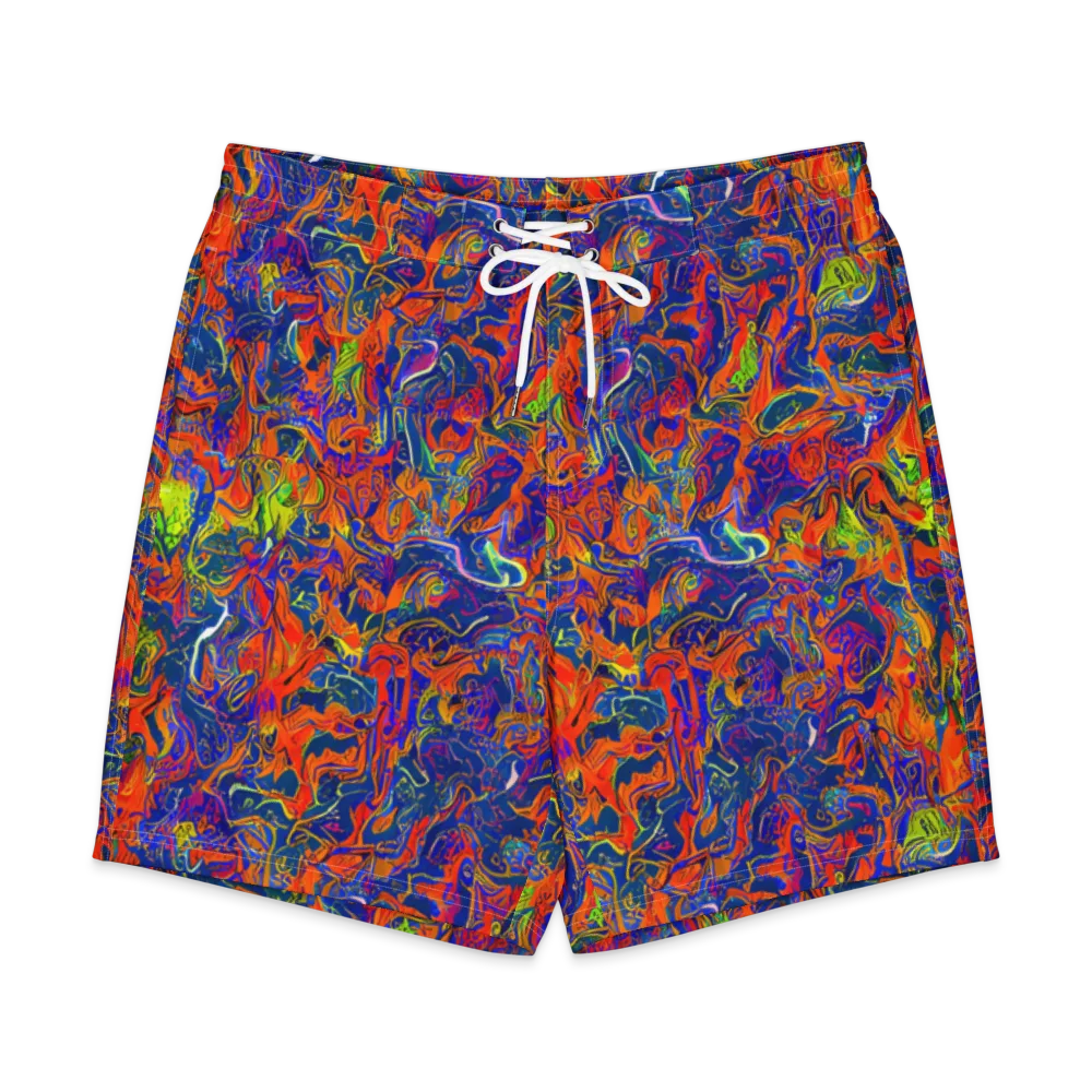 Flame Circuit on Men's Board Shorts — Front