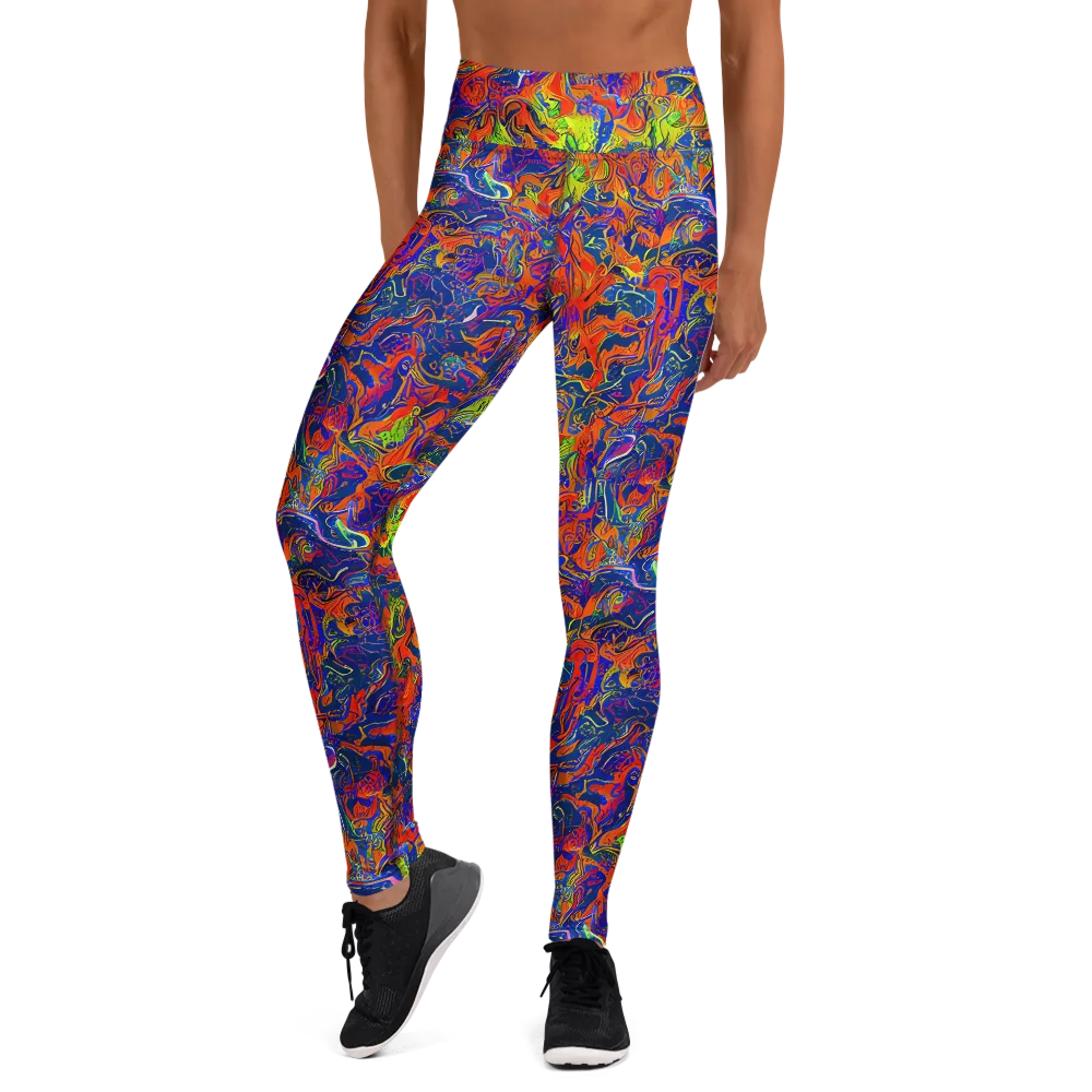 Flame Circuit on Yoga Leggings — Front