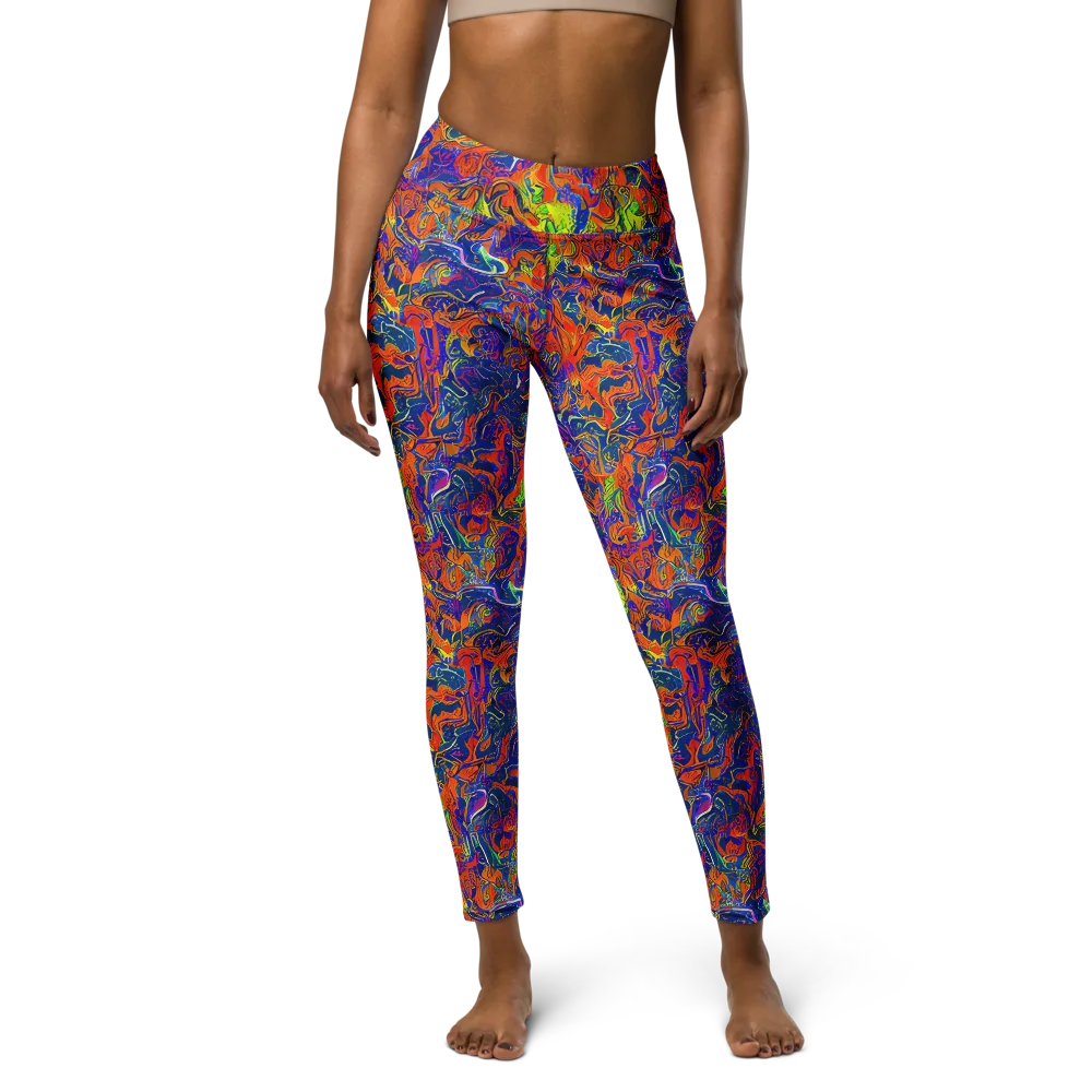 Flame Circuit on Yoga Leggings — Front