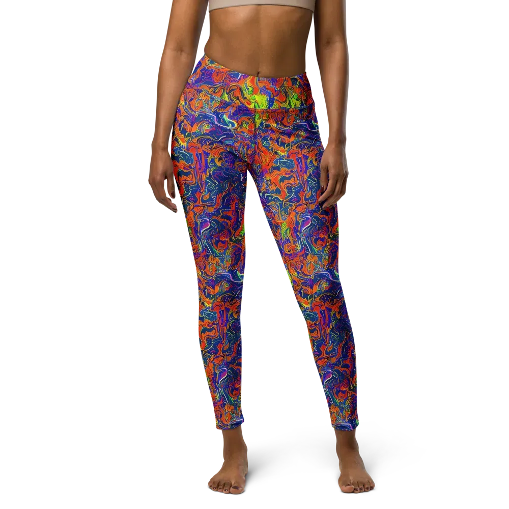 Flame Circuit on Yoga Leggings — Front
