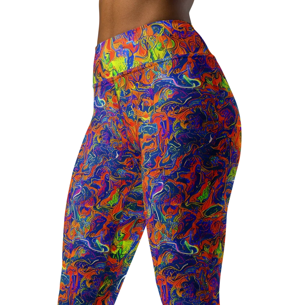 Flame Circuit on Yoga Leggings — Left Front