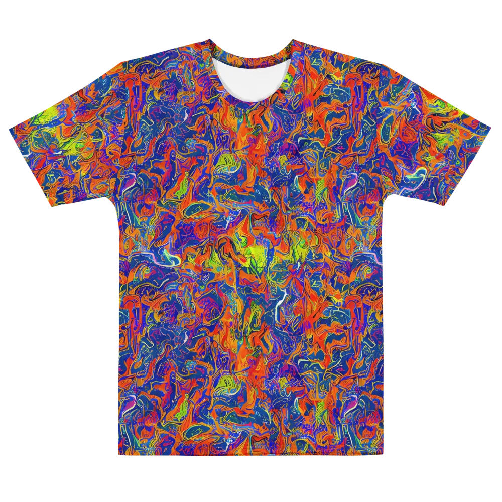 Flame Circuit on Men's Cotton Crew Neck T-Shirt — Front