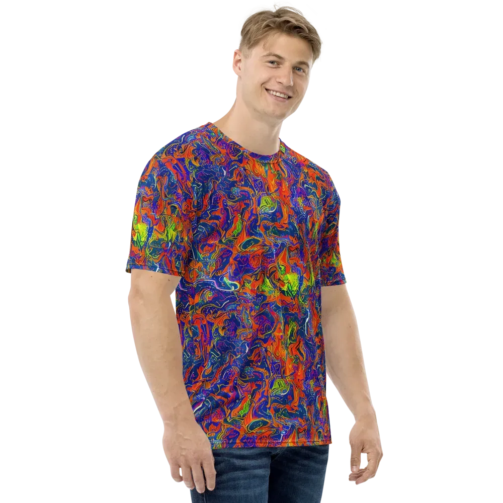 Flame Circuit on Men's Crew Neck T-Shirt — Right