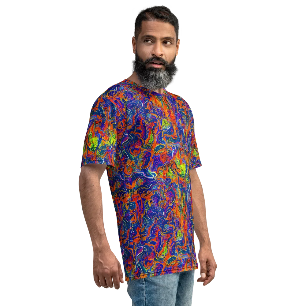 Flame Circuit on Men's Crew Neck T-Shirt — Right