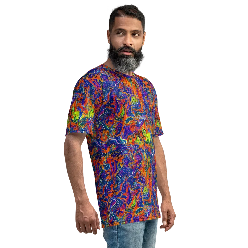 Flame Circuit on Men's Crew Neck T-Shirt — Right