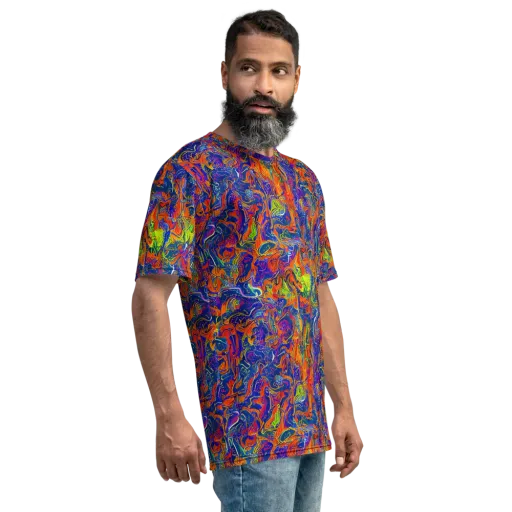 Flame Circuit on a Men's Crew Neck T-Shirt