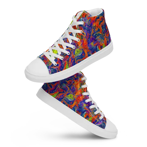 Flame Circuit on a Men's High Top Canvas Shoes