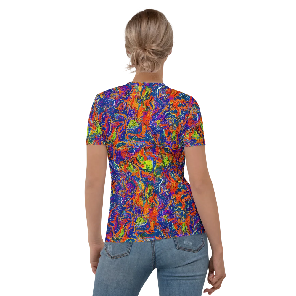 Flame Circuit on Women's Crew Neck T-Shirt — Back