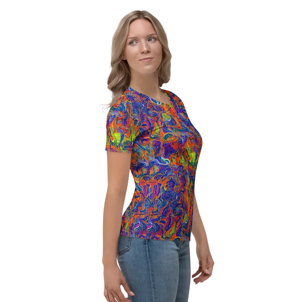Flame Circuit on Women's Crew Neck T-Shirt — Right