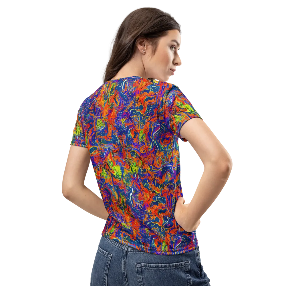 Flame Circuit on Women's Crew Neck T-Shirt — Back