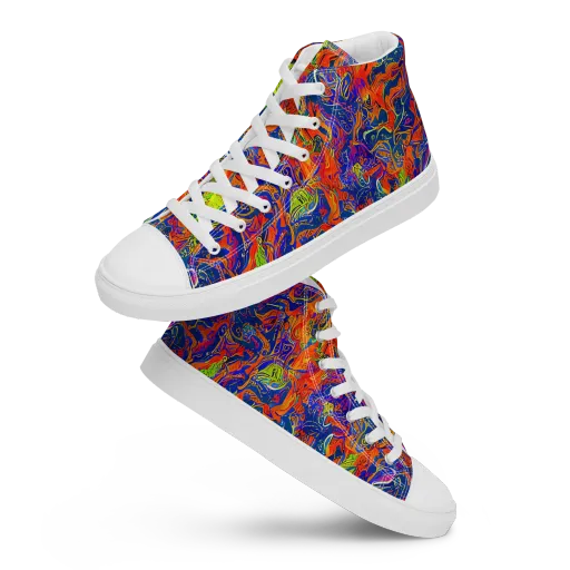 Flame Circuit on a Women's High Top Canvas Shoes