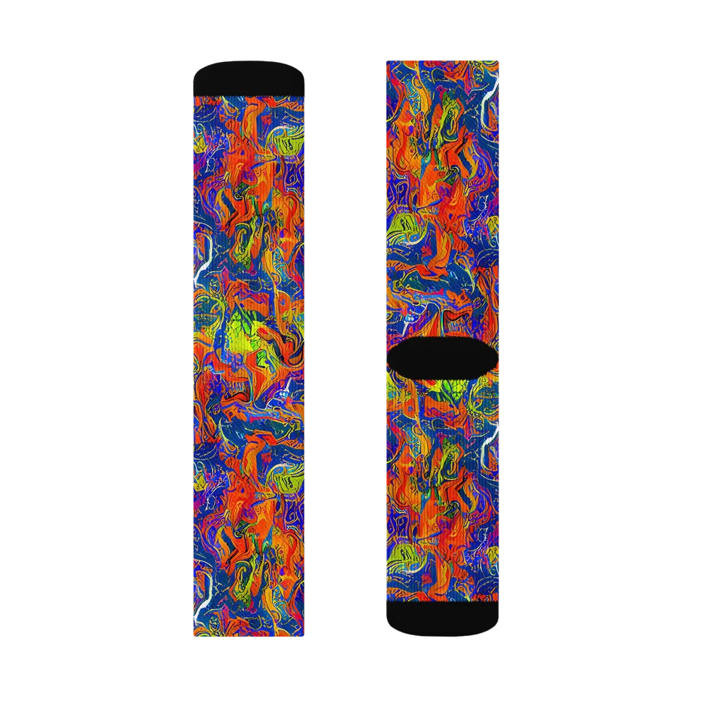 Flame Circuit on Socks — Left Sock
