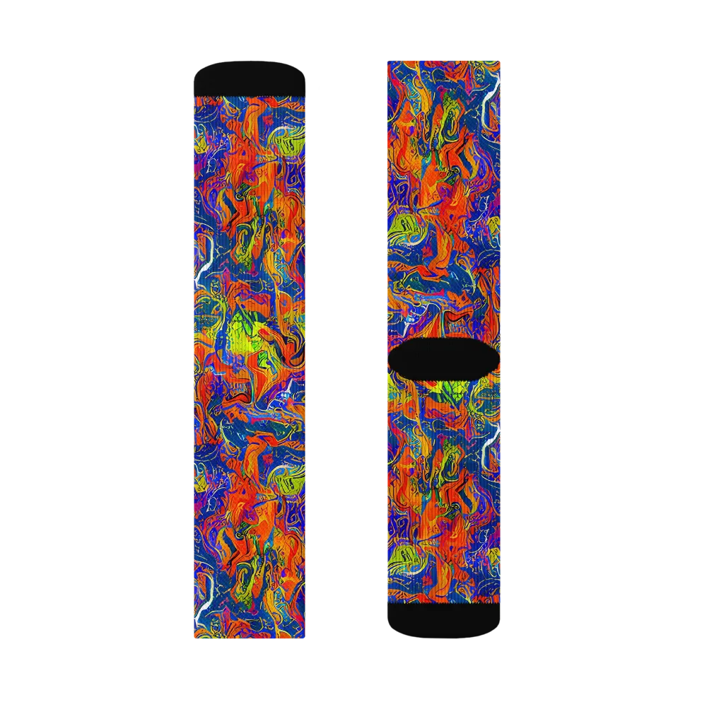 Flame Circuit on Socks — Right Sock