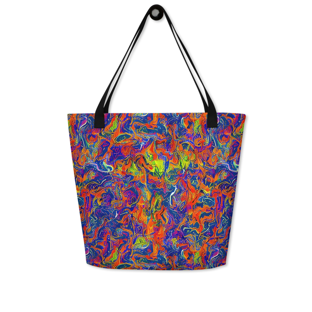 Flame Circuit on Large Tote Bag W/ Pocket — Front
