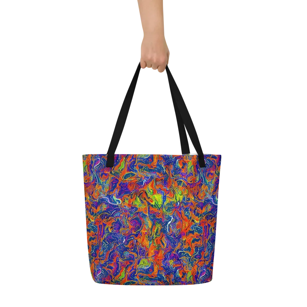 Flame Circuit on Large Tote Bag W/ Pocket — Front