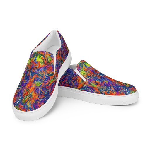Flame Circuit on a Women's Slip-On Canvas Shoes