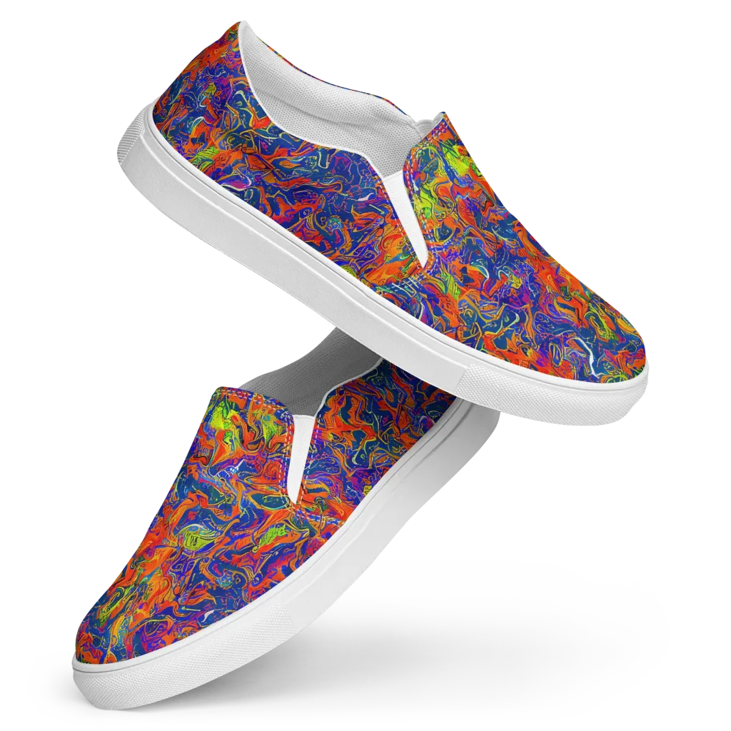 Flame Circuit on Women's Slip-On Canvas Shoes — Front