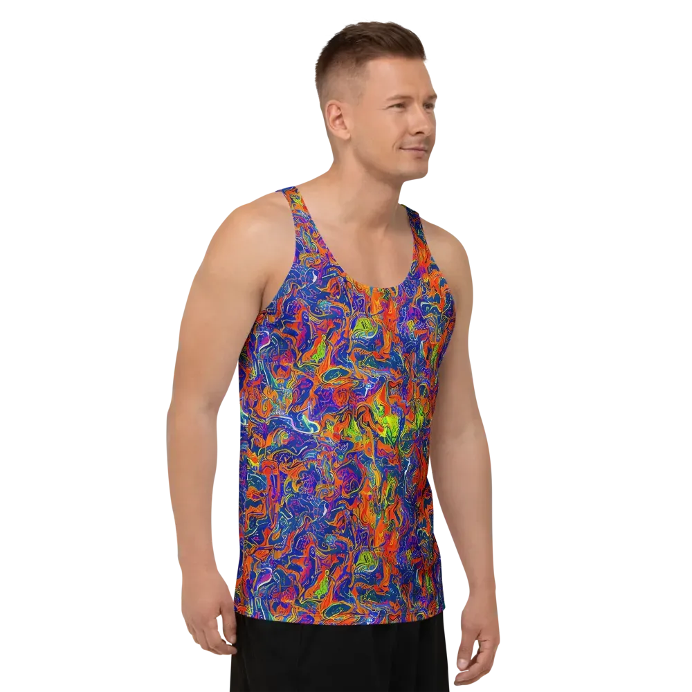 Flame Circuit on Men's Tank Top — Right Front