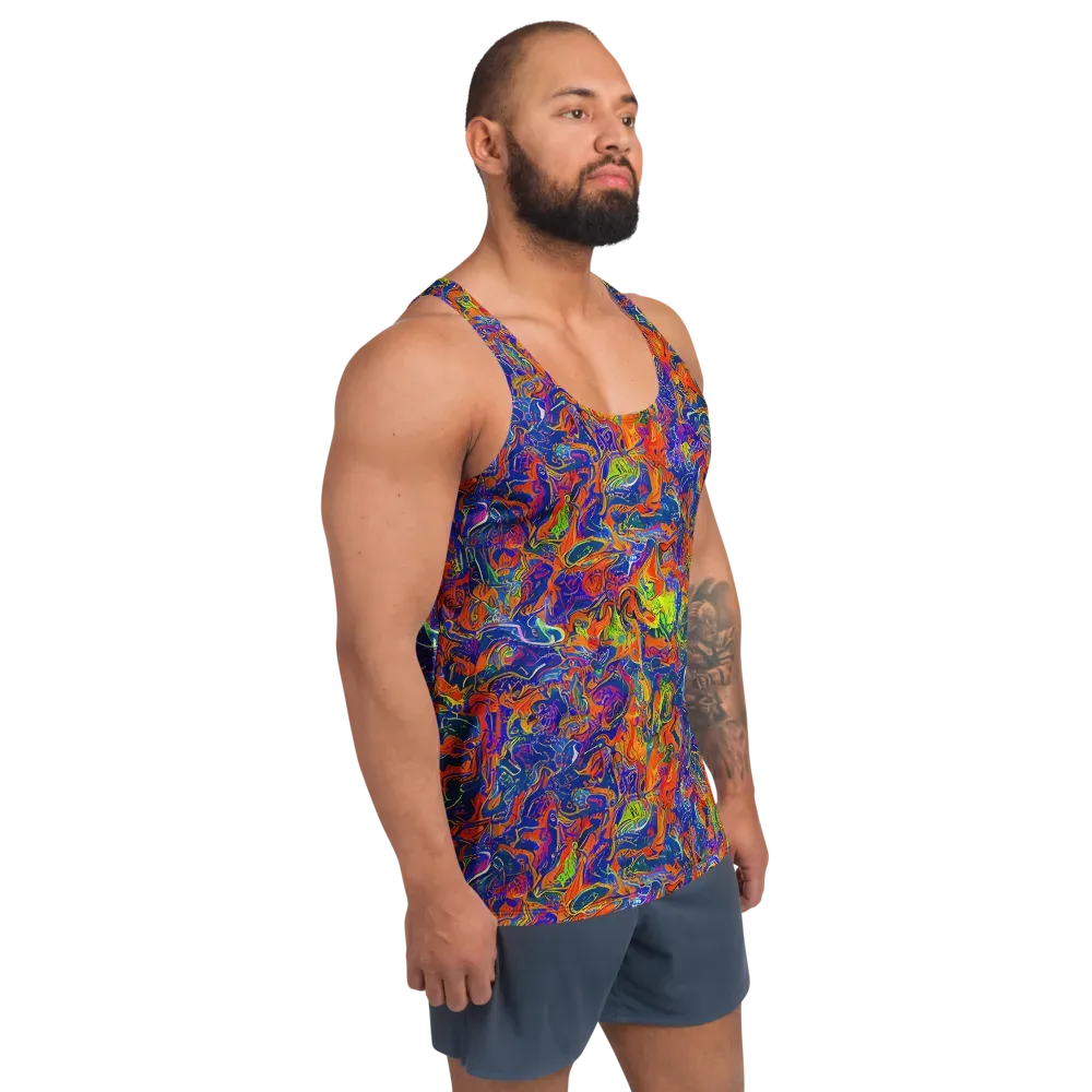 Flame Circuit on Men's Tank Top — Right Front