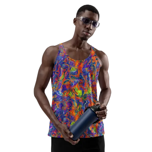 Flame Circuit on a Men's Tank Top