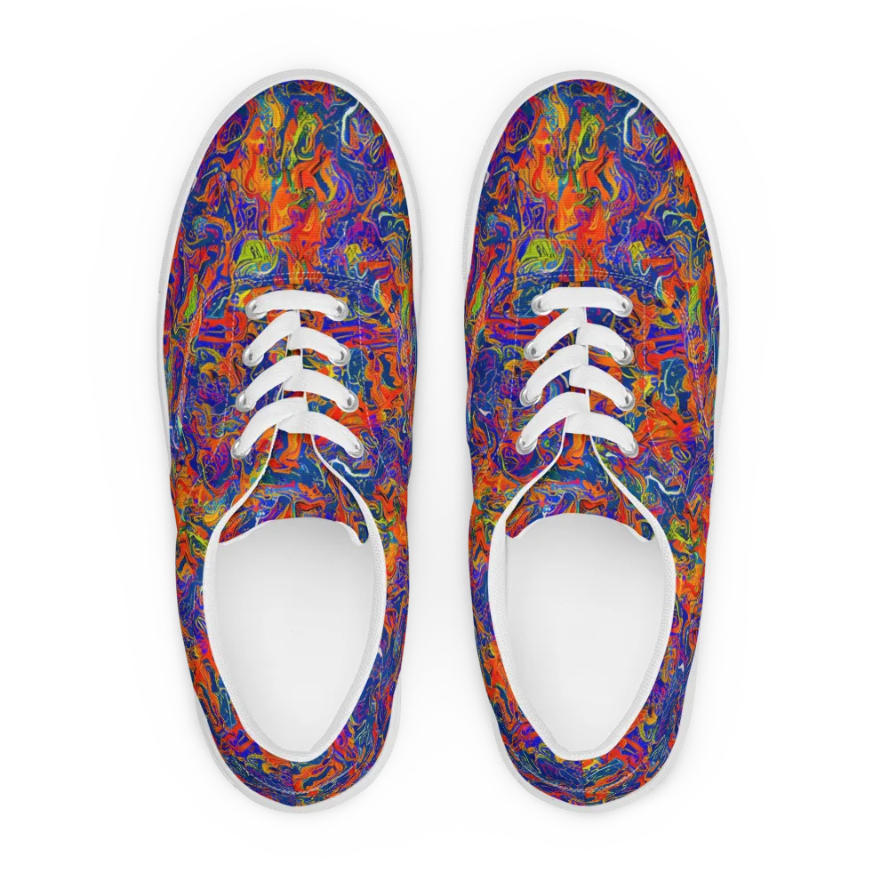 Flame Circuit on Men's Lace-Up Canvas Shoes — Front