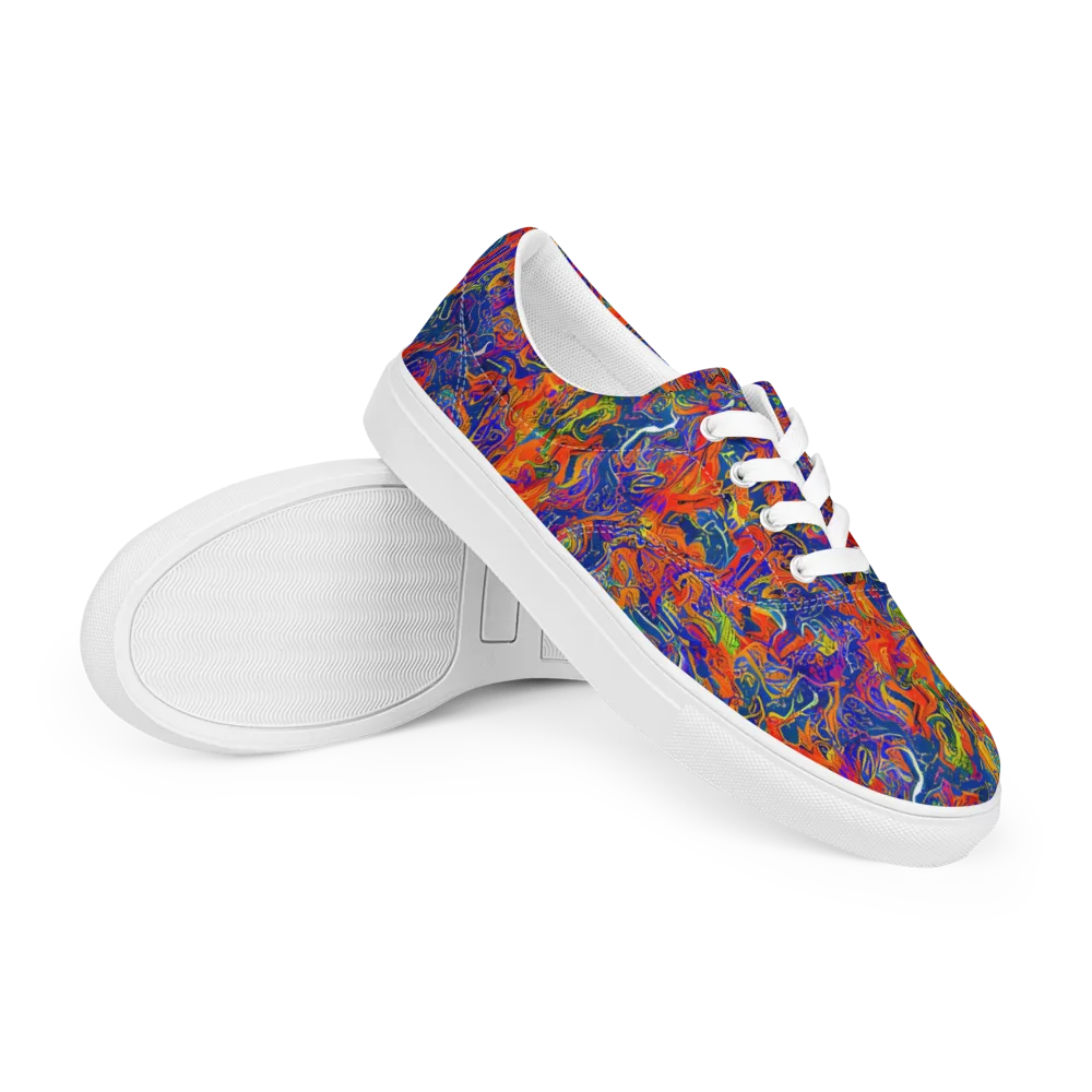 Flame Circuit on Men's Lace-Up Canvas Shoes — Right Front
